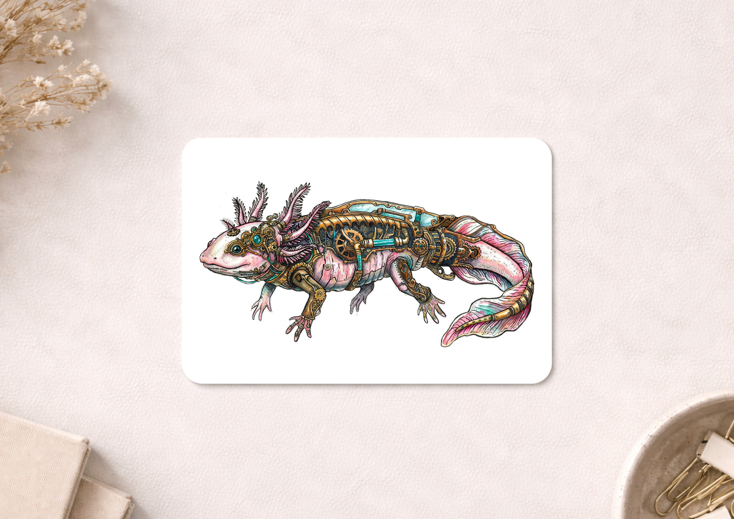 Steampunk Axolotl - Fine Art Print