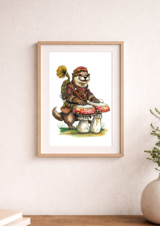 Steampunk Otter - Fine Art Print